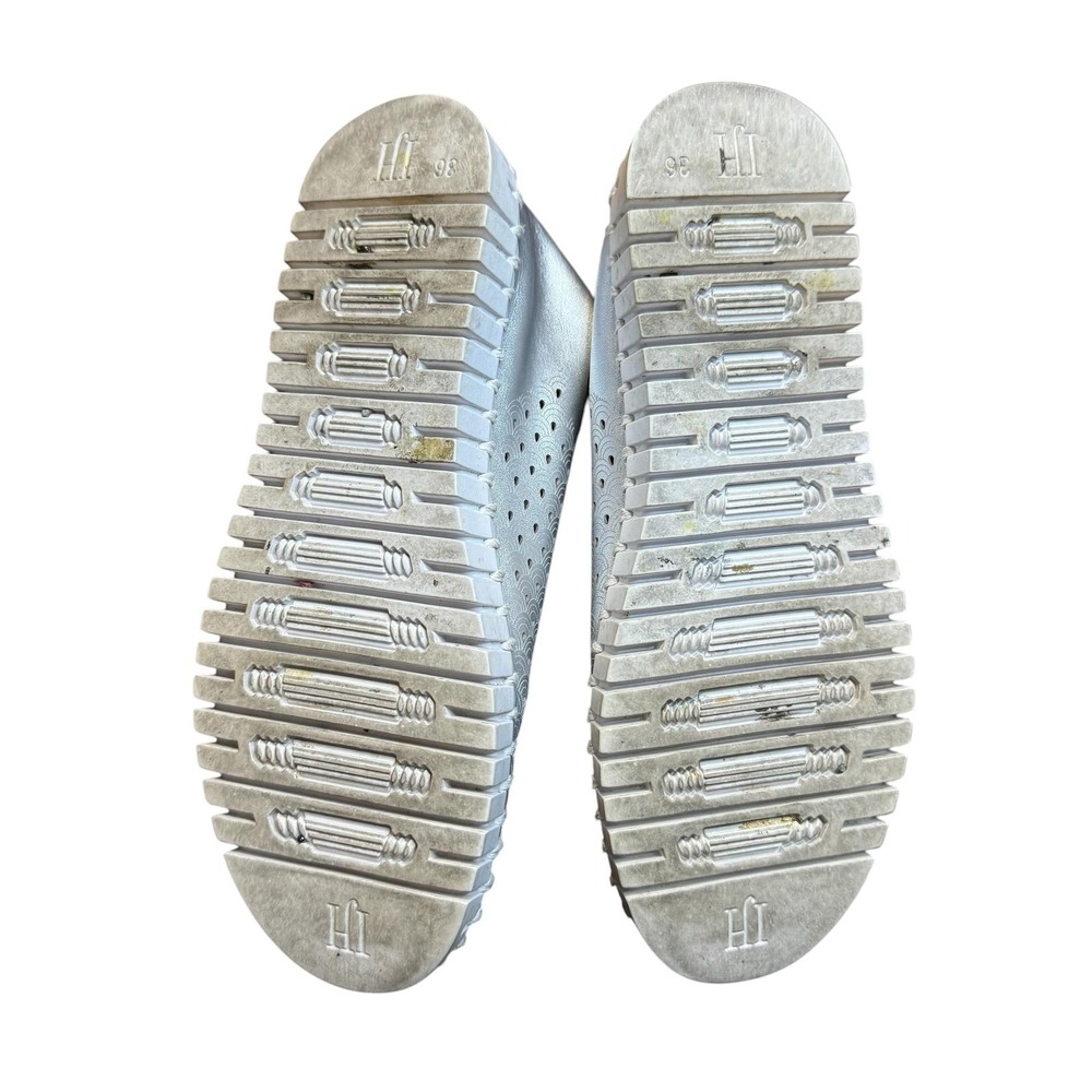 Ilse Jacobsen Shoes Womens‎ Size 5 Silver Perforated Slip Flats Comfort Casual - Picture 8 of 10